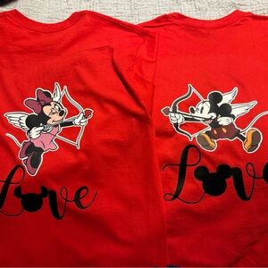 BUNDLE 1 MICKEY & 1 MINNIE VALENTINE CUSTOMIZED SHIRTS NEW